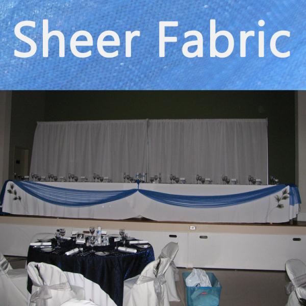 Cobalt Blue Sheer Fabric Rent