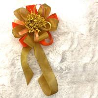 Burgundy, Gold, dry flower, fall, orange, ribbon, handcrafted bow, luxury